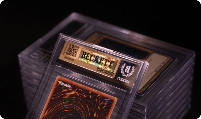 A picture showing security features of Beckett's new labels.