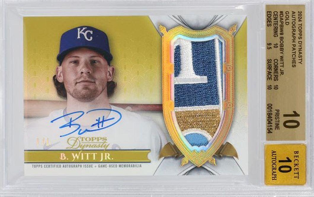 Bobby Witt Jr. 2024 Topps Dynasty Autograph Patches Gold Gets Pristine Grade